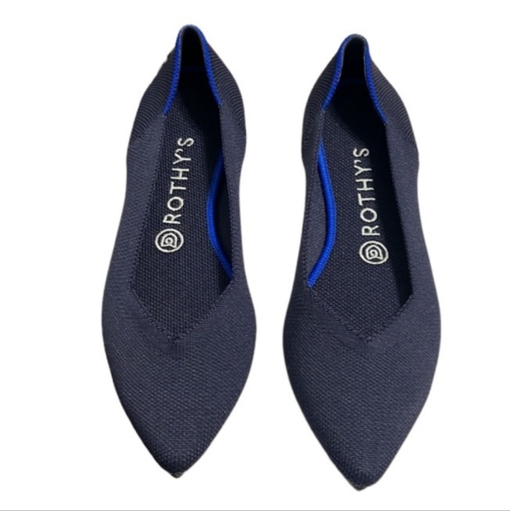 Rothy’s The Point Slip on Blue Flats Size 8
